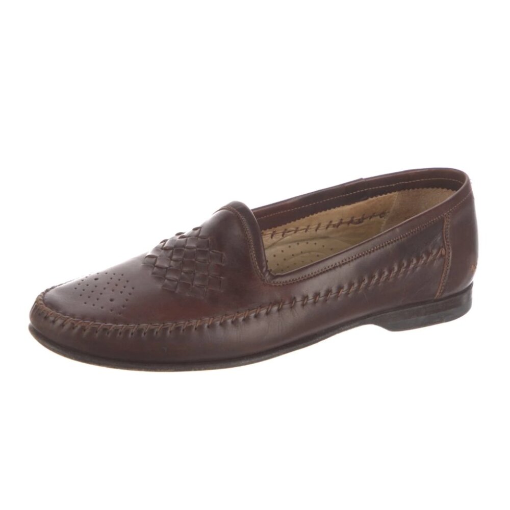 Santoni Leather Whipstitch Trim Loafers Men's Size: 10 | US10, UK9